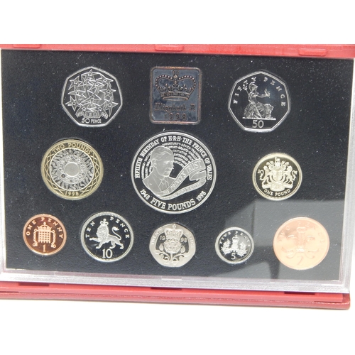 86 - UK 1998 and 1999 Proof Sets both brilliant, about as struck and housed in red de-luxe cases of issue