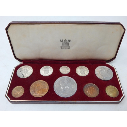 96 - UK Coronation Proof Set 1953 in maroon Royal Mint case of issue, Crown appears to be Uncirculated ve... 