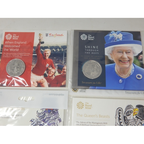 55 - The Queen's Beasts The Lion of England 2017 UK £5 Coin; The Falcon of the Plantagenets 2019 £5; The ... 