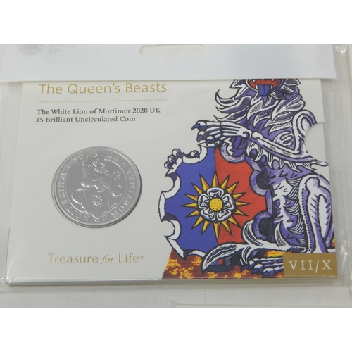 55 - The Queen's Beasts The Lion of England 2017 UK £5 Coin; The Falcon of the Plantagenets 2019 £5; The ... 