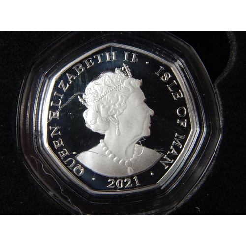 61 - Jersey 2021 Silver Proof 95th Birthday £5 coin; Isle of Man 2021 95th Birthday Silver Proof 50p both... 