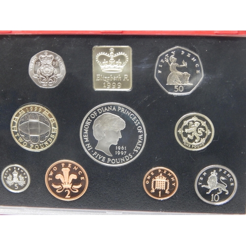 71 - UK De-Luxe Proof Set 1999; Standard Proof Sets 1983, 1984, 1995 all practically as struck and housed... 