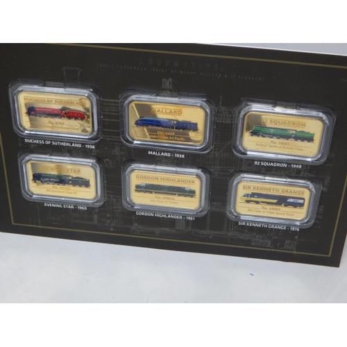 74 - The Great British Railway Collection of 12 x Gold Plated Ingots in folder with COA, partial collecti... 