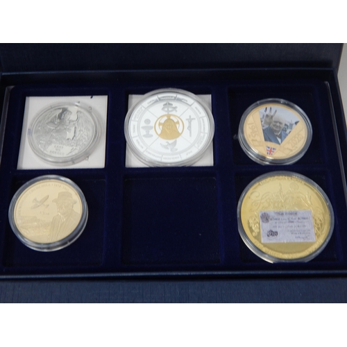 84 - Large collection of 24ct Gold-Plated coins and ingots inc 2 x huge Concorde issues; Moon landings, e... 