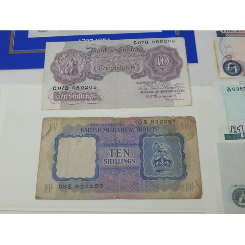 91 - Bank of England Beale War Issue Pound note; Bank of England War Issue Peppiatt Ten Shilling note; Ff... 