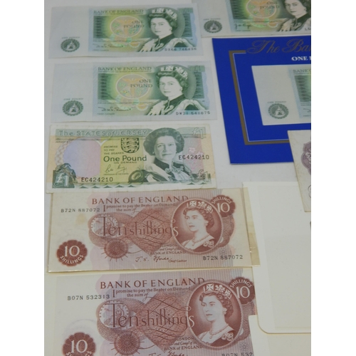 91 - Bank of England Beale War Issue Pound note; Bank of England War Issue Peppiatt Ten Shilling note; Ff... 