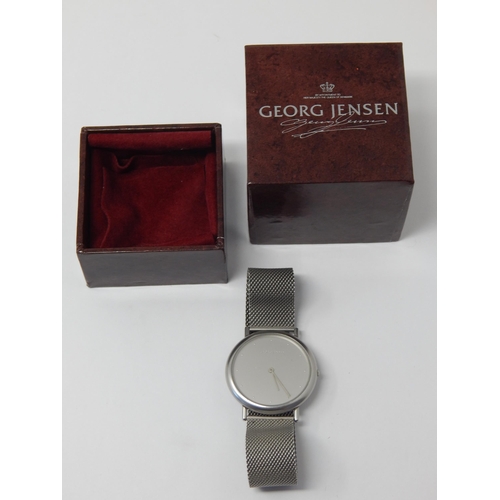 366 - Georg Jensen Gentleman's Wristwatch: Serial No 62963 in Georg Jensen Box.