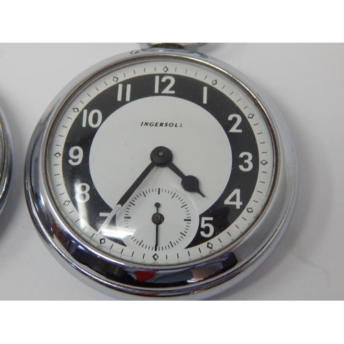 389 - Ingersoll Top Wind Pocket Watch together with a similar watch by Smiths A/F