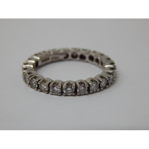 390 - 18ct White Gold Diamond Eternity Ring Set with a Band of Diamonds 1.44cts. Ring Size M with Original... 