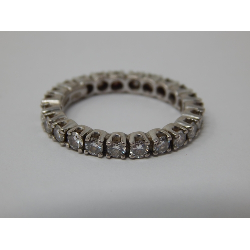 390 - 18ct White Gold Diamond Eternity Ring Set with a Band of Diamonds 1.44cts. Ring Size M with Original... 