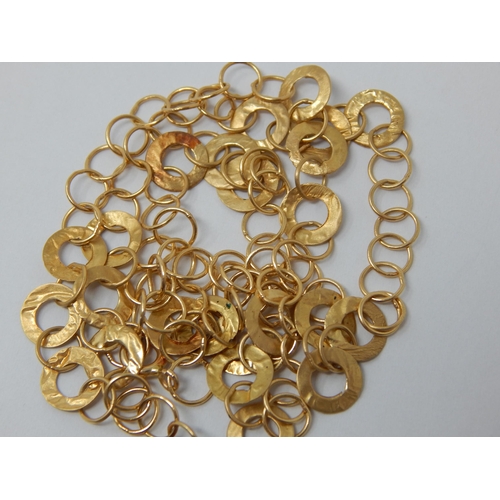 391 - High Carat Gold Circular Pendant on Link Chain. Weight 13.3g