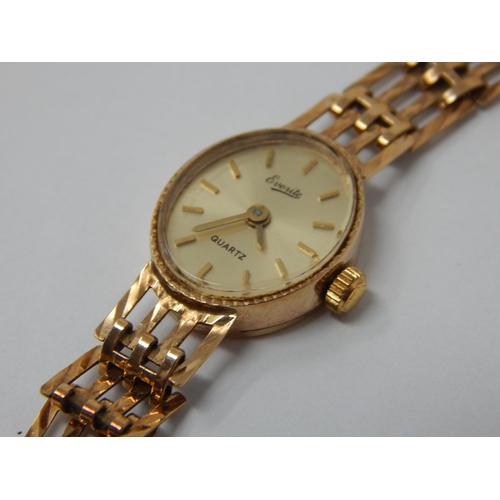 394 - 9ct Yellow Gold Ladies Wristwatch on 9ct Gold Strap: Gross weight 9.8g