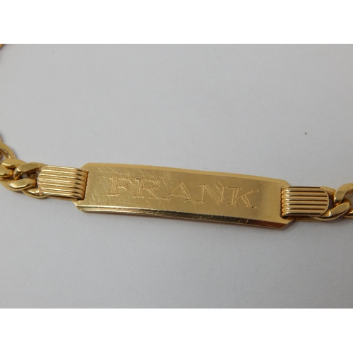 401 - 18ct Yellow Gold Identity Bracelet: Weight 8.3g