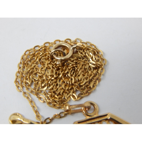 404 - 18ct Yellow Gold Chain with Two Attached 18ct Gold Pendants: Weight 4.5g