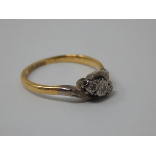 419 - 18ct Yellow Gold Diamond Set Ring: Gross weight 2g: Size K