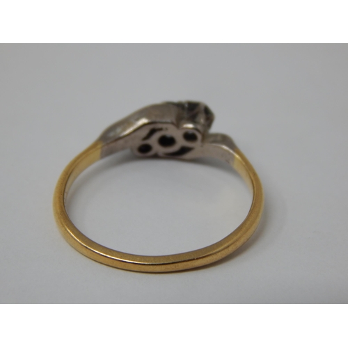 419 - 18ct Yellow Gold Diamond Set Ring: Gross weight 2g: Size K