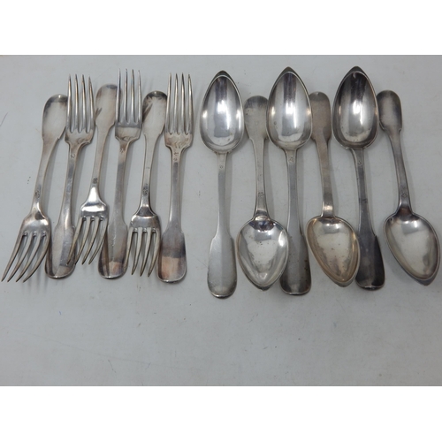 343 - 6x French Silver Hallmarked Dinner Forks together with 6x French Silver Hallmarked tablespoons. Weig... 