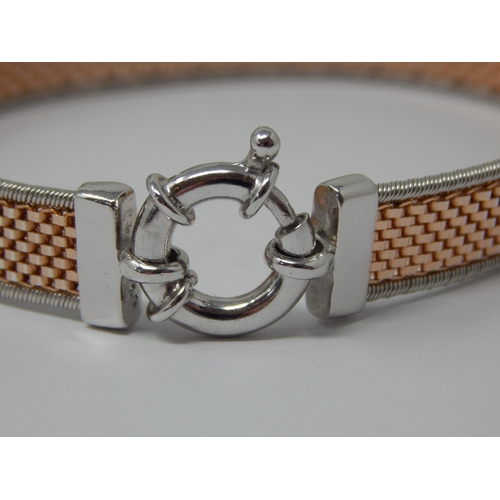 452 - Two Tone Designer Silver Bracelet.