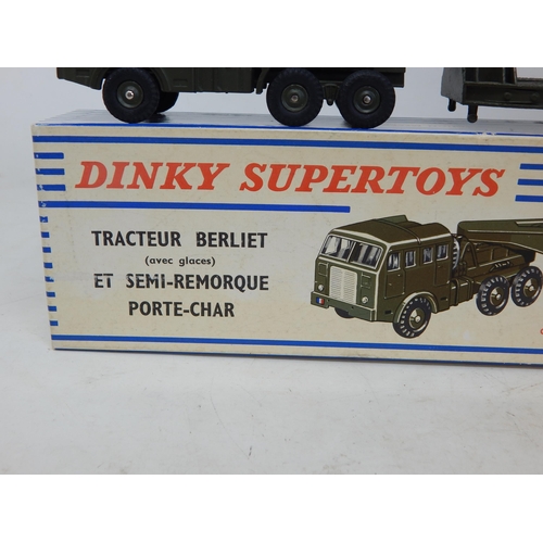 425 - DINKY SUPER TOYS: FRENCH ISSUE: 890 Tracteur Berliet (Avec Glaces) Et Semi-Remorque Porte-Char