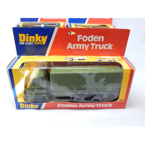 465 - DINKY TOYS: 691 Striker Anti-Tank Vehicle, 612 Command Jeep, 604 Land Rover Bomb Disposal Unit, 667 ... 