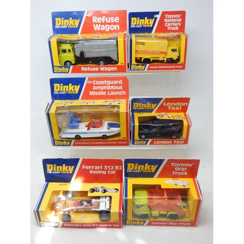 466 - DINKY TOYS: 978 Refuse Wagon, 383 Convoy National Carriers Truck, 674 Coastguard Amphibious Missile ... 