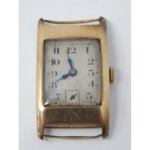 307 - Art Deco 9ct Gold Buren Aldis Swiss Gentleman's Wristwatch with Subsidiary Seconds Dial. Gold weight... 