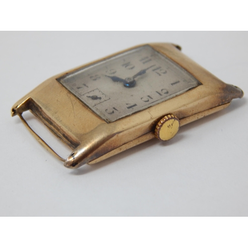 307 - Art Deco 9ct Gold Buren Aldis Swiss Gentleman's Wristwatch with Subsidiary Seconds Dial. Gold weight... 