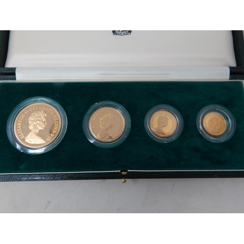 205 - Royal Mint UK 1980 Gold Proof Set Comprising: Five Pounds, Two Pounds, Sovereign & Half Sovereign. A... 