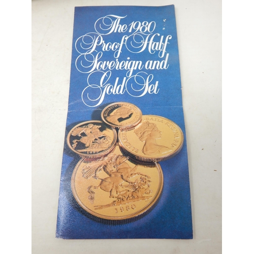 205 - Royal Mint UK 1980 Gold Proof Set Comprising: Five Pounds, Two Pounds, Sovereign & Half Sovereign. A... 