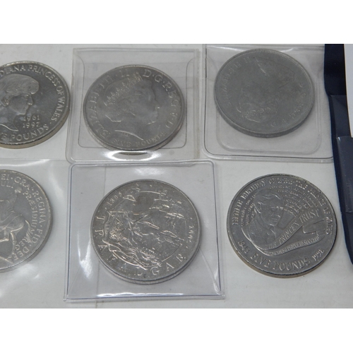 247 - 2 x USA Sets 1964, Denver & Philadelphia mints, 8 x £5 Crowns, Silver Proof Dollar with COA together... 