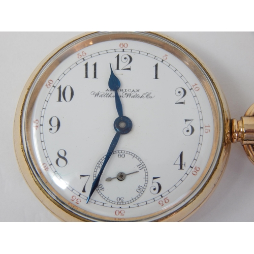 321 - American Waltham Watch Co Gentleman's Top Wind Gold Plated Pocket Watch with Subsidiary Seconds Dial... 