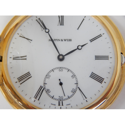 322 - Mappin & Webb Gentleman's Half Hunter Gold Plated Pocket Watch with Subsidiary Seconds Dial in Faux ... 