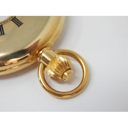 322 - Mappin & Webb Gentleman's Half Hunter Gold Plated Pocket Watch with Subsidiary Seconds Dial in Faux ... 