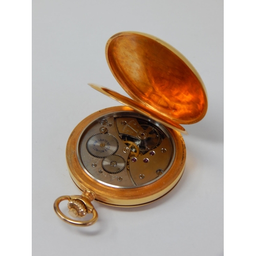 323 - Winegartens London 15 Jewels Swiss Movement Hunter Fob Watch in Carved Wooden Watch Stand