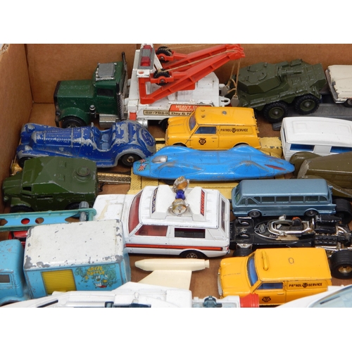 483 - Box Containing a large quantity of vehicles by Dinky, Corgi, Matchbox etc (lot)