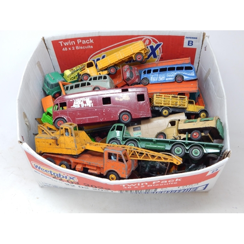 486 - Box Containing a large quantity of playworn vehicles including Dinky, Corgi & Matchbox (lot)