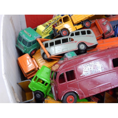 486 - Box Containing a large quantity of playworn vehicles including Dinky, Corgi & Matchbox (lot)