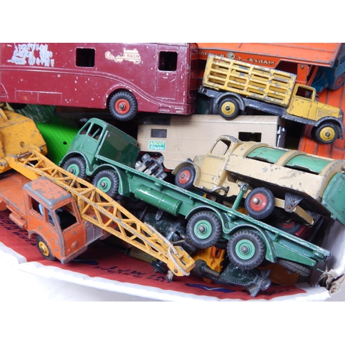 486 - Box Containing a large quantity of playworn vehicles including Dinky, Corgi & Matchbox (lot)