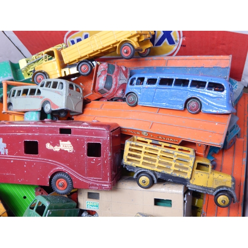 486 - Box Containing a large quantity of playworn vehicles including Dinky, Corgi & Matchbox (lot)