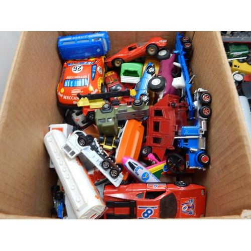 489 - 3 x Boxes Containing a large quantity of playworn vehicles by Dinky, Corgi & Matchbox  (lot)