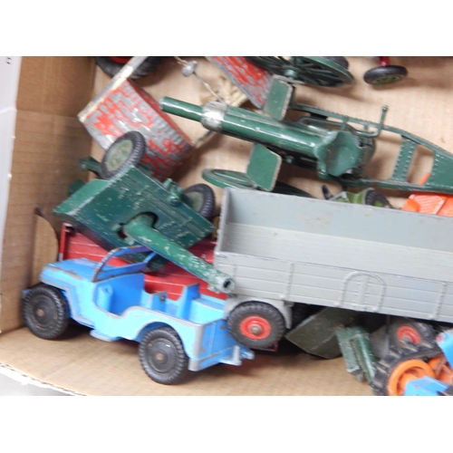 490 - 4 x Boxes Containing a large quantity of playworn vehicles by Dinky, Corgi & Matchbox  (lot)