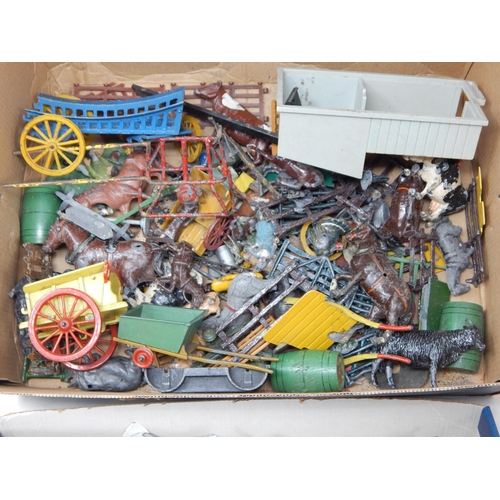 501 - Quantity of Britains Farm Animals, Dinky Airplanes together with a quantity of 1960's Lead Model Sol... 