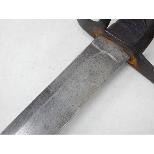 573 - 19th Century Troopers Sword & Scabbard with Curved Blade Measuring 96cm