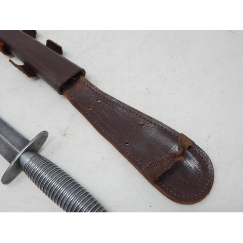 514 - Fairbairn Sykes Commando Knife & Leather Scabbard by 