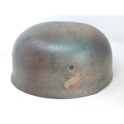 519 - WWII Nazi German Luftwaffe Fallschirmjager Double Decal Camo Helmet with Inner Stamped liner & Compl... 