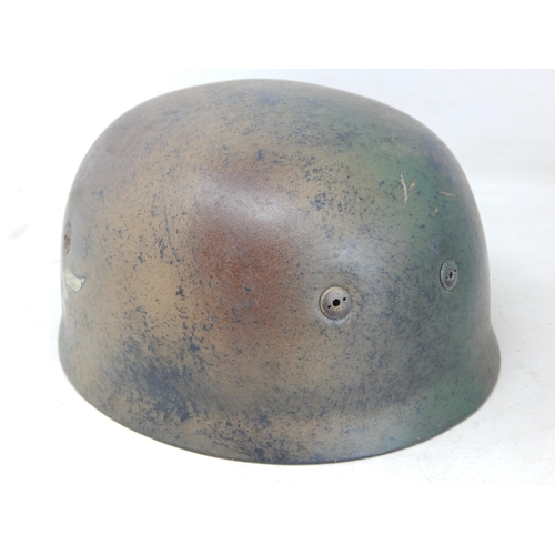 519 - WWII Nazi German Luftwaffe Fallschirmjager Double Decal Camo Helmet with Inner Stamped liner & Compl... 