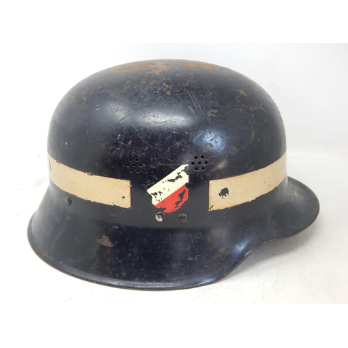 522 - WWII Nazi German Luftwaffe Fire Protection Helmet With Inner Liner & Chin Strap