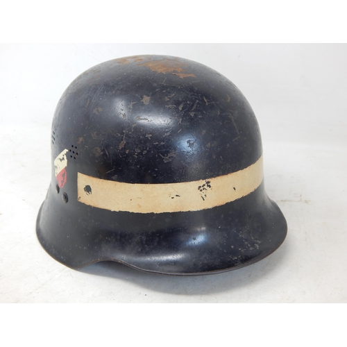 522 - WWII Nazi German Luftwaffe Fire Protection Helmet With Inner Liner & Chin Strap