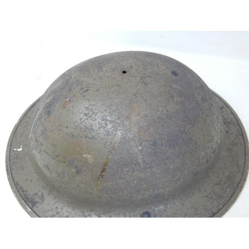 523 - WWII British Tommy Helmet with Inner Chin Strap