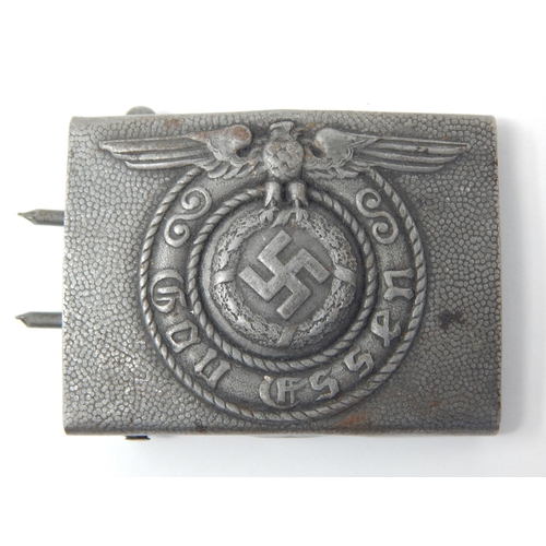 527 - WWII Nazi Waffen-SS Belt Buckle with fittings to the reverse.